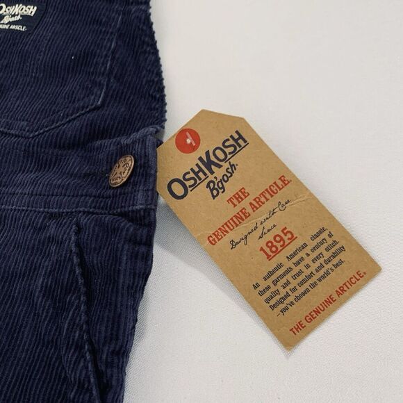 NWT OshKosh B'Gosh Corduroy Overalls Baby 18 Months Navy Blue Soft Classic Play - Picture 4 of 11